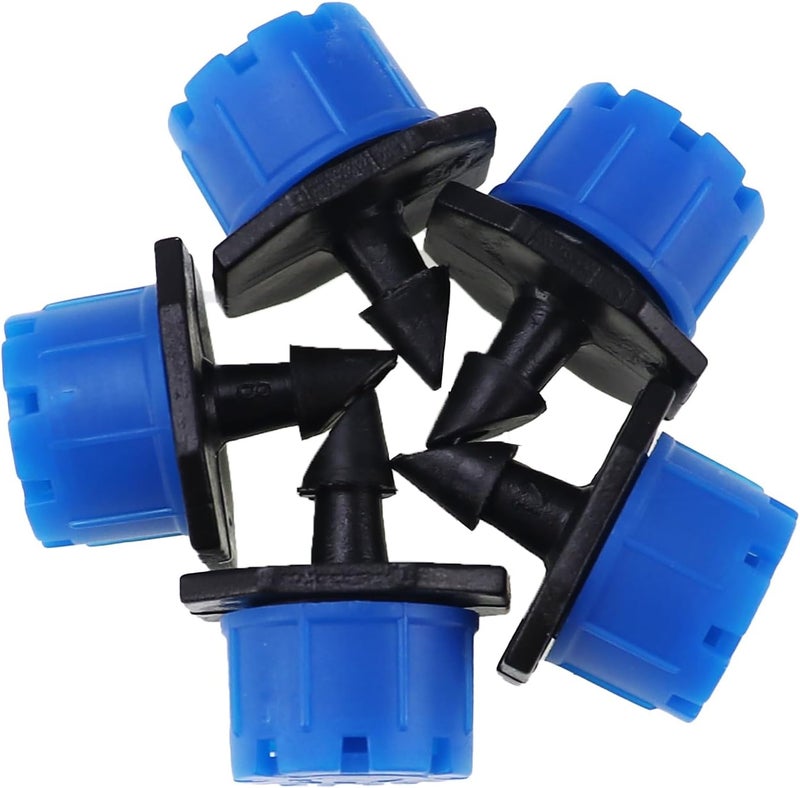 Nihfien 200 Pcs Adjustable Irrigation Drippers Sprinklers, Universal 1/4" Irrigation Micro Drip Emitters 8-Hole 360 Degree Watering Sprinkler for 4mm/7mm Garden Tube Watering System(Blue) - Image 4